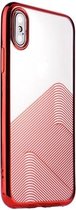 Sulada Doorzichtig iPhone X XS TPU hoesje - Rood Metallic