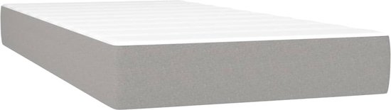 vidaXL Lit à sommier tapissier - Matras à ressorts ensachés - Soutien moyennement ferme - Surmatelas doux pour la peau - Gris clair - 203 x 83 x 118/128 cm (L x L x H) - vidaXL - Lit