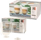 Set van 8x stuks dubbelwandige koffieglazen/theeglazen 350 ml - 35 cl - Glazen voor thee en koffie - Latte Macchiato Glazen