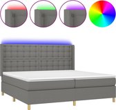 vidaXL-Boxspring-met-matras-en-LED-stof-donkergrijs-200x200-cm