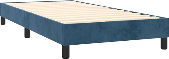 vidaXL - Sommier tapissier - avec - matelas - velours - bleu foncé - 80x200 - cm