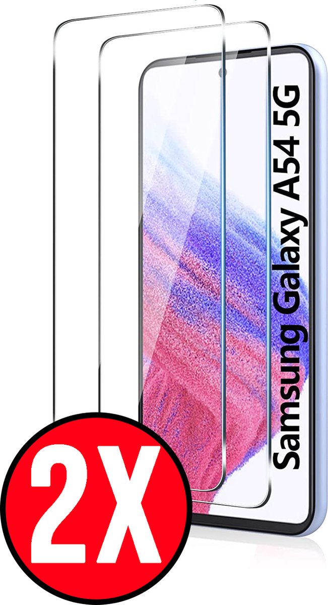 Casemania Glas Geschikt voor Samsung Galaxy A54 5G - Screenprotector Glas Gehard Tempered Glass - 2 Stuks