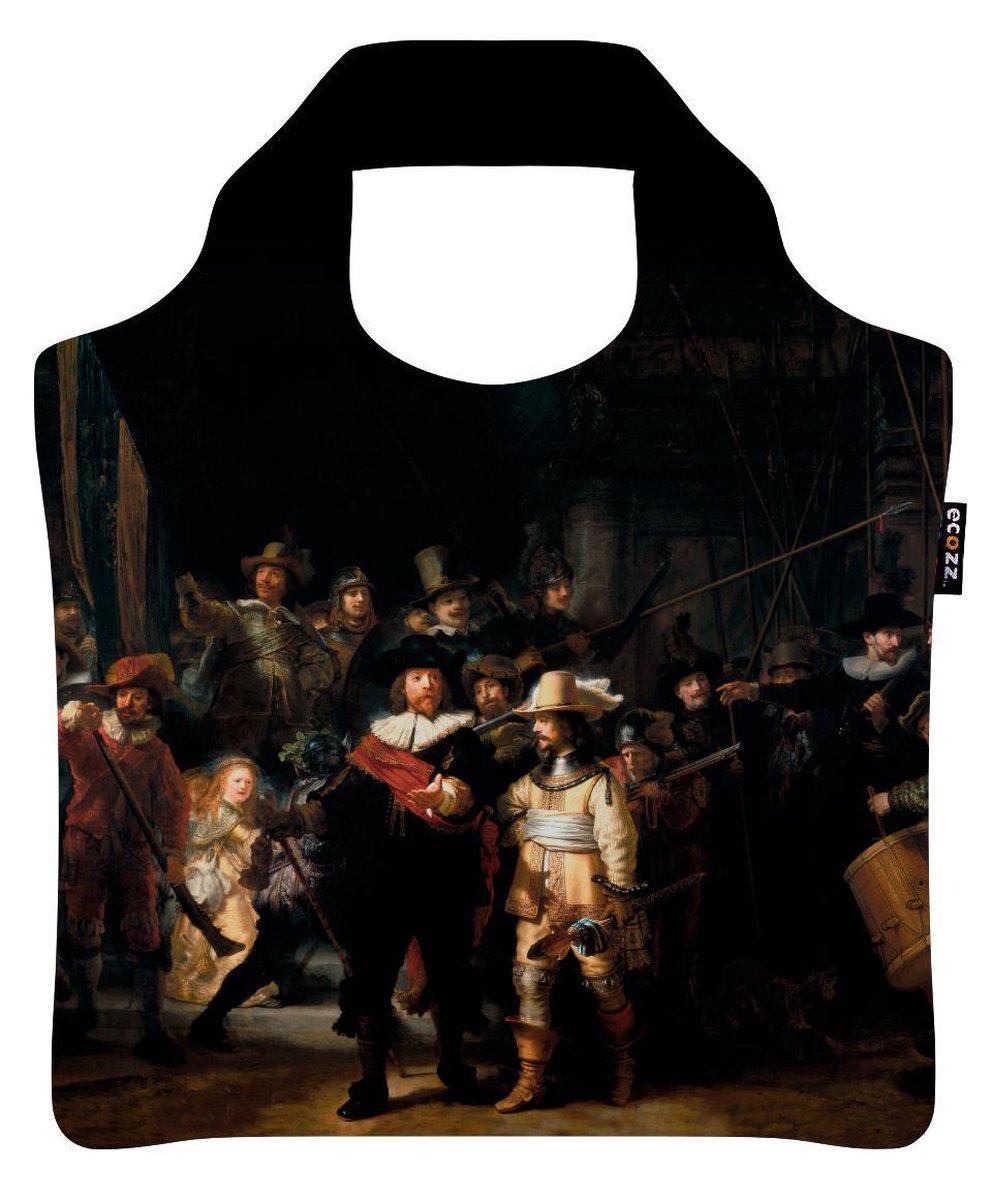 Ecozz tas - The Night Watch - Rembrandt van Rijn - met rits - 46x41 cm