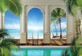 Papier peint Tropical Beach | PORTE - 211cm x 90cm | Polaire 130g / m2