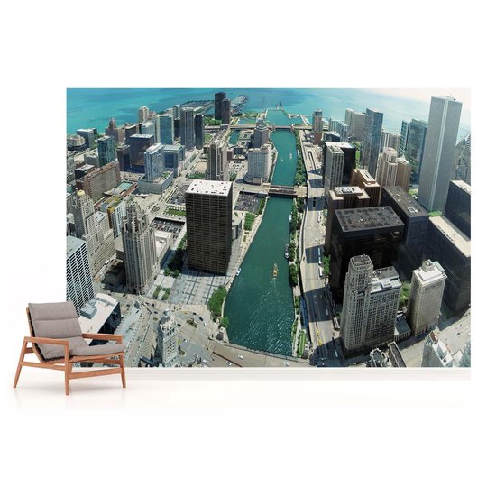 Papier peint City Chicago  | XXXL - 416 cm x 254 cm | Polaire 130g / m2