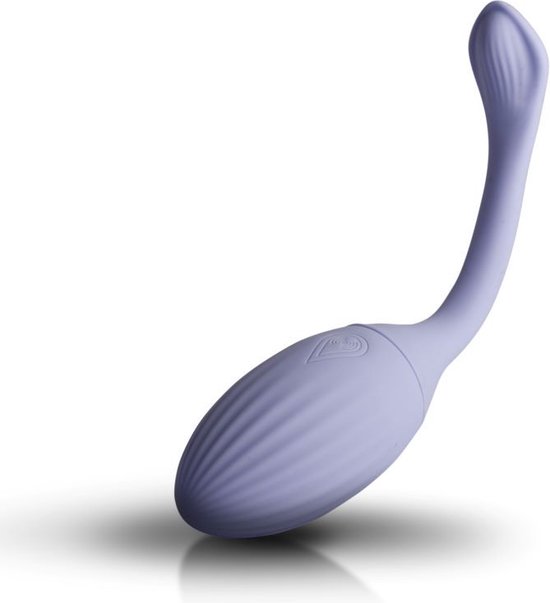 Vibrateur côtelé lilas clair en forme de cygne