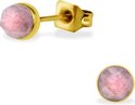 zweerknopjes-roze-aardbeienkwarts-chirurgisch staal-goudkleurig-5mm zweerknopjes-roze-aardbeienkwarts-chirurgisch staal-goudkleurig-5mm