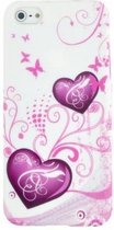 iPhone 5/5S TPU hoesje met harten en vlindertjes