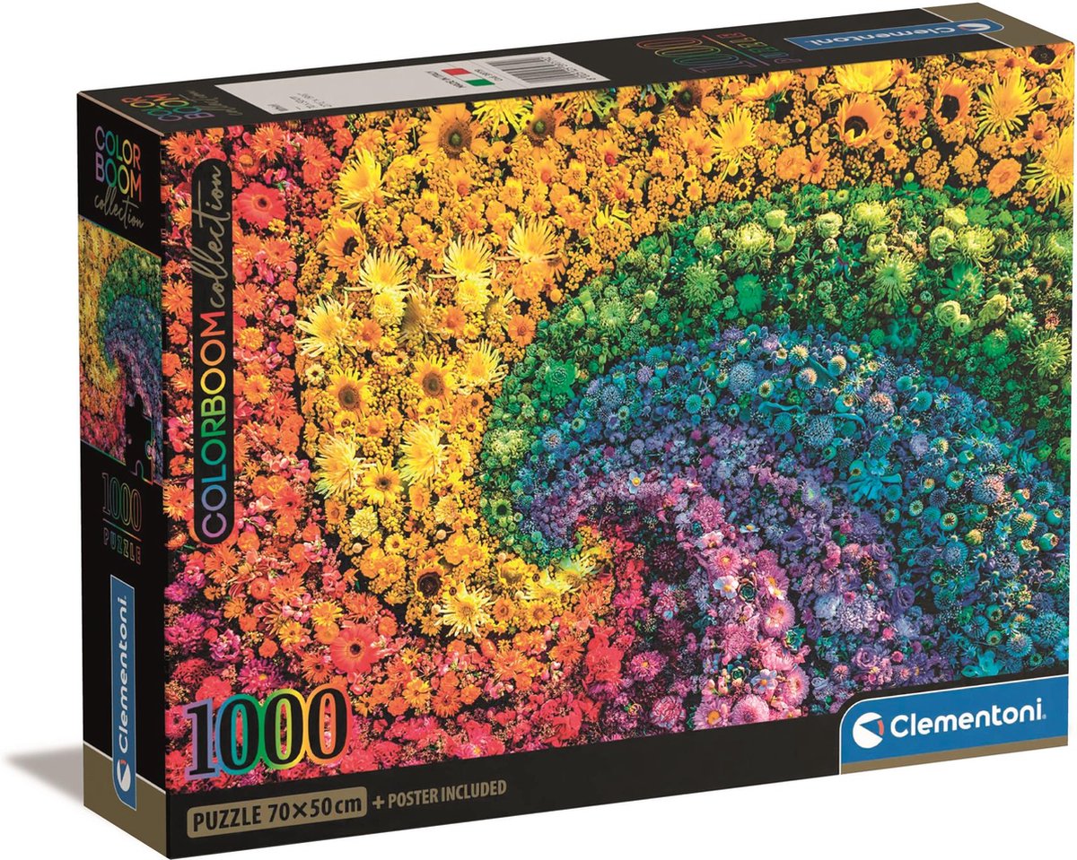 Clementoni - Puzzel 1000 Colorboom Puzzel Voor Volwassenen en Kinderen 14-99 jaar 39779 Compact box