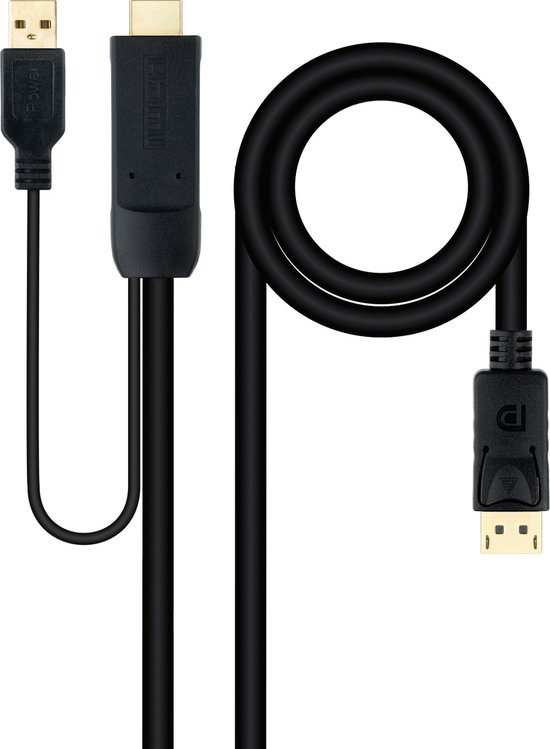 Câble DisplayPort vers HDMI NANOCABLE 10.15.4352 Noir 1,8 m 4K Ultra HD