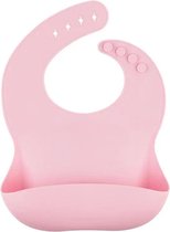 Slabbetje Roze met Opvangbakje - Kraamcadeau voor Baby's & Peuters - Verstelbaar en Waterproof - Siliconen Slabber voor Jongens & Meisjes