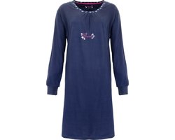 Tenderness Dames Nachthemd - 100% Gekamde Katoen - Blauw - Maat L