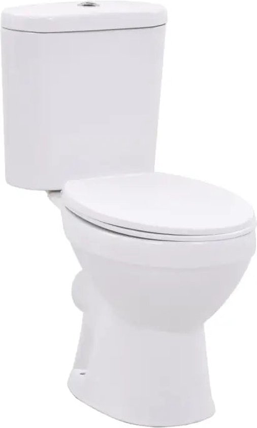 vidaXL Staand toilet met stortbak en soft-close wit | bol.com