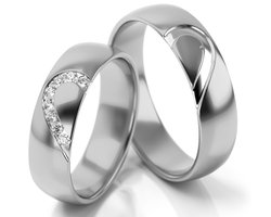 Jonline Prachtige Zilveren Ringen voor Hem en Haar | Trouwringen | Zilver | Vriendschapsringen| Hart