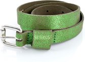 Kidzzbelts leren Meisjeskinderriem Smalle 1712 - Groen - 55 cm