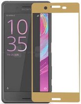 DrPhone Sony X Glas 4D Volledige Glazen Dekking Full coverage Curved Edge Frame Tempered glass Goud - Official DrPhone