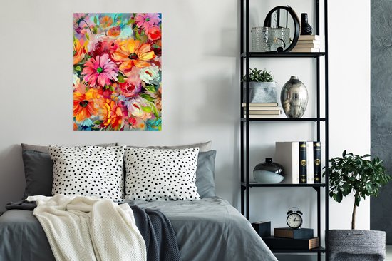 Affiche Fleurs - Coloré - Art - Peinture à l'huile - 60x80 cm