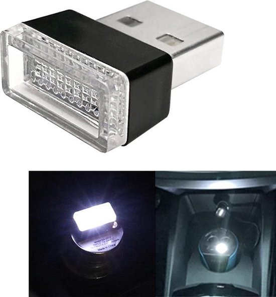 USB LED Sfeerverlichting (Wit Licht) Universeel. Auto/boot