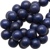 Houten Kralen Vintage Look (12 mm) Navy Blue (70 stuks)