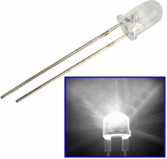 bol.com | 1000 stks 5mm Wit Licht Water Clear LED Lamp (1000 stks in een  verpakking, de prijs is...