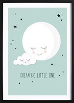 Dream Big Little One Mint (21x29,7cm) - Wallified - Kinderen - Poster - Print - Kinderkamer - Baby - New Born - Peuter - Kleuter - Wall-Art - Woondecoratie - Kunst - Posters