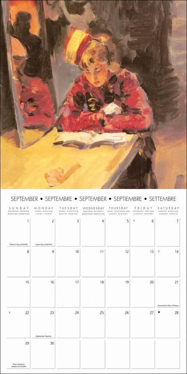 Kalender The reading woman (30 x 30)