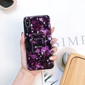 Volledige dekking Glossy Marble Texture Schokbestendige TPU Case voor iPhone XR
