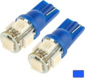 T10 Blue 5 LED 5050 SMD Autosignaal gloeilamp (paar) (blauw)