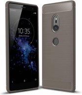 Sony Xperia XZ2 - Geborstelde TPU Cover - Grijs