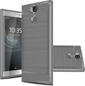 Sony Xperia XA2 - Geborstelde TPU Cover - Grijs