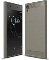 Geborstelde TPU Cover voor Sony Xperia XA1 - Grijs