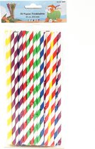 Drinkrietjes - papier - set 50x - multicolor kleuren - 20 cm - verjaardag/feestje