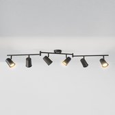 HOFTRONIC - Plafonnier LED Riga Noir 6 spots - inclinable et orientable - spots en saillie noir - Luminaire GU10 - Spots de plafond - IP20 - salon et couloir
