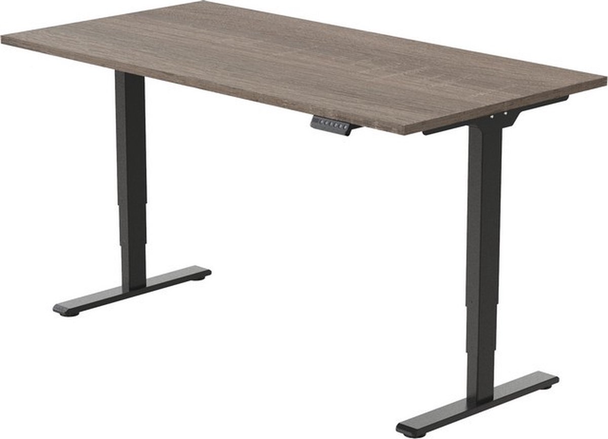 Office Hero® Cosmic Elektrisch - Zit sta bureau in hoogte verstelbaar zwart frame - Game bureau - Computertafel - Werktafel - 140x80 - Robson eik