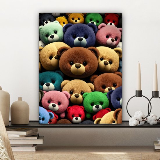 Toile Peinture Ourson - Teddy - Design - Kids - 30x40 cm - Décoration murale