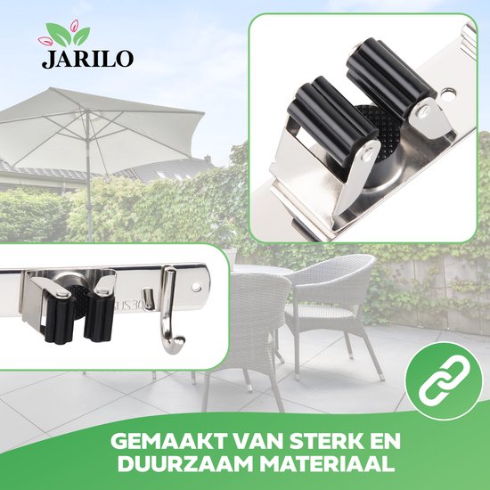 Bezemhouder - Jarilo - RVS - Bezem Ophangsysteem - Gereedschapshouder - Opbergsysteem Tuingereedschap - Ophanghaken — afbeelding 2