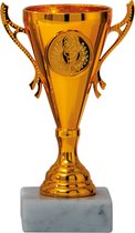 Trofee/prijs beker - sierlijke oren - brons - kunststof - 13 x 8 cm - sportprijs