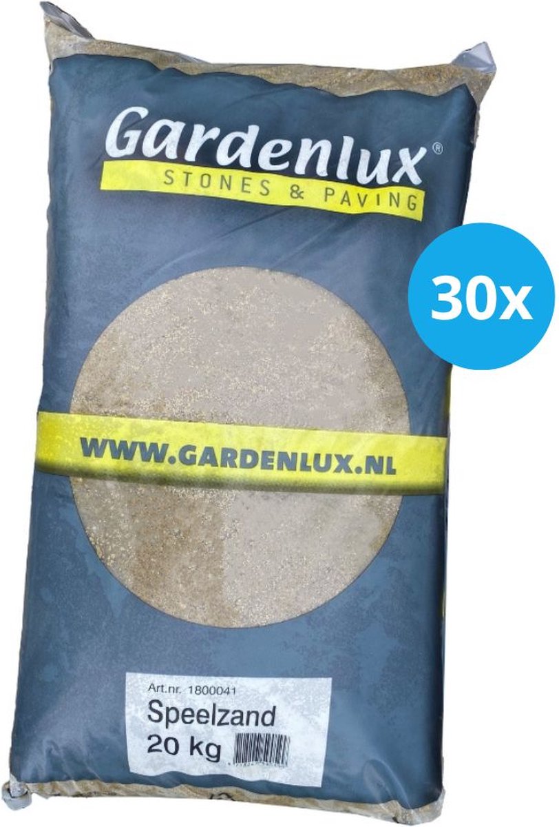 Gardenlux Speelzand - voor Zandbak - Gecertificeerd - Voordeelverpakking 30 x 20 kg