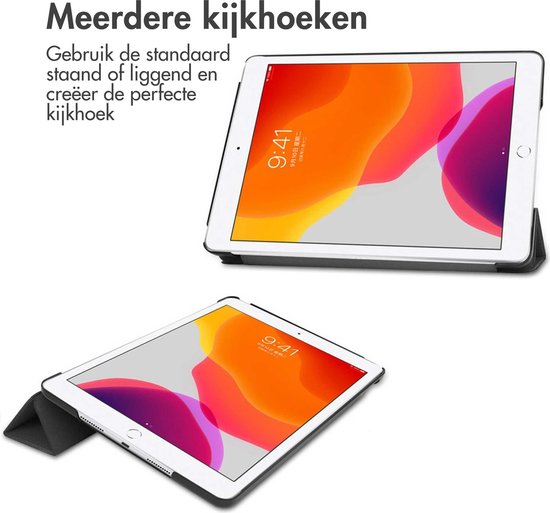 iMoshion Tablet Hoes Geschikt voor iPad 7e, 8e, 9e generatie (2019/2020/2021) - 10.2 inch - iMoshion Trifold Bookcase - Zwart