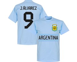 Argentinië J. Alvarez 9 Team T-Shirt - Lichtblauw - M