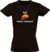 Auf wieder schnitzel Dames T-shirt - eten - grillen - vlees - kip - restaurant - humor - grappig