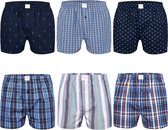 MG-1 Wijde Boxershorts Heren Geweven Katoen Multipack D105 6-Pack - Maat XXL - Losse boxershort heren