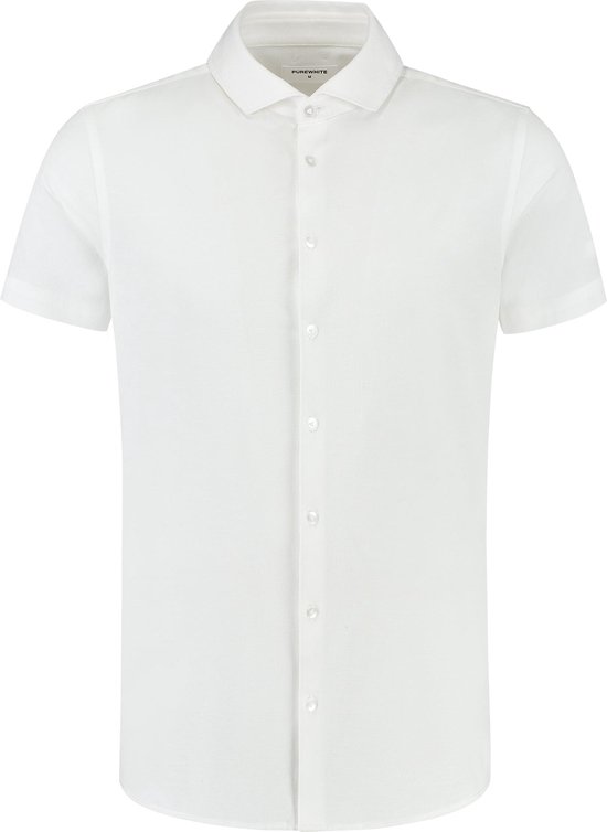 Purewhite - Heren Slim Fit Overhemd - Wit - Maat L