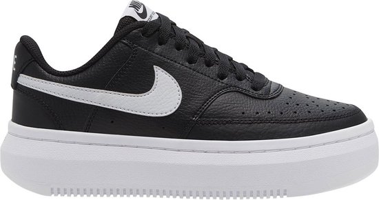 NIKE Court Vision Alta Leren Schoenen - Black / White - Dames - EU 44.5