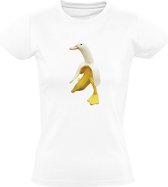 Eend banaan Dames T-shirt - combinatie - dier - eten - fruit - gezond - grappig