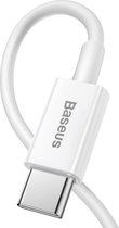 Câble Baseus USB-C vers Lightning - 1 mètre - Convient pour iPhone/iPad/Airpods - Prend en charge la charge rapide depuis iPhone 8/X/XR/ XS/11/12/13 - 1m Wit- CATLYS-A02