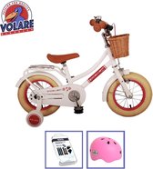 Volare Kinderfiets Excellent - 12 inch - Wit - Met fietshelm & accessoires