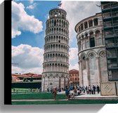 Canvas - Toren van Pisa - Italië - 30x30 cm Foto op Canvas Schilderij (Wanddecoratie op Canvas)