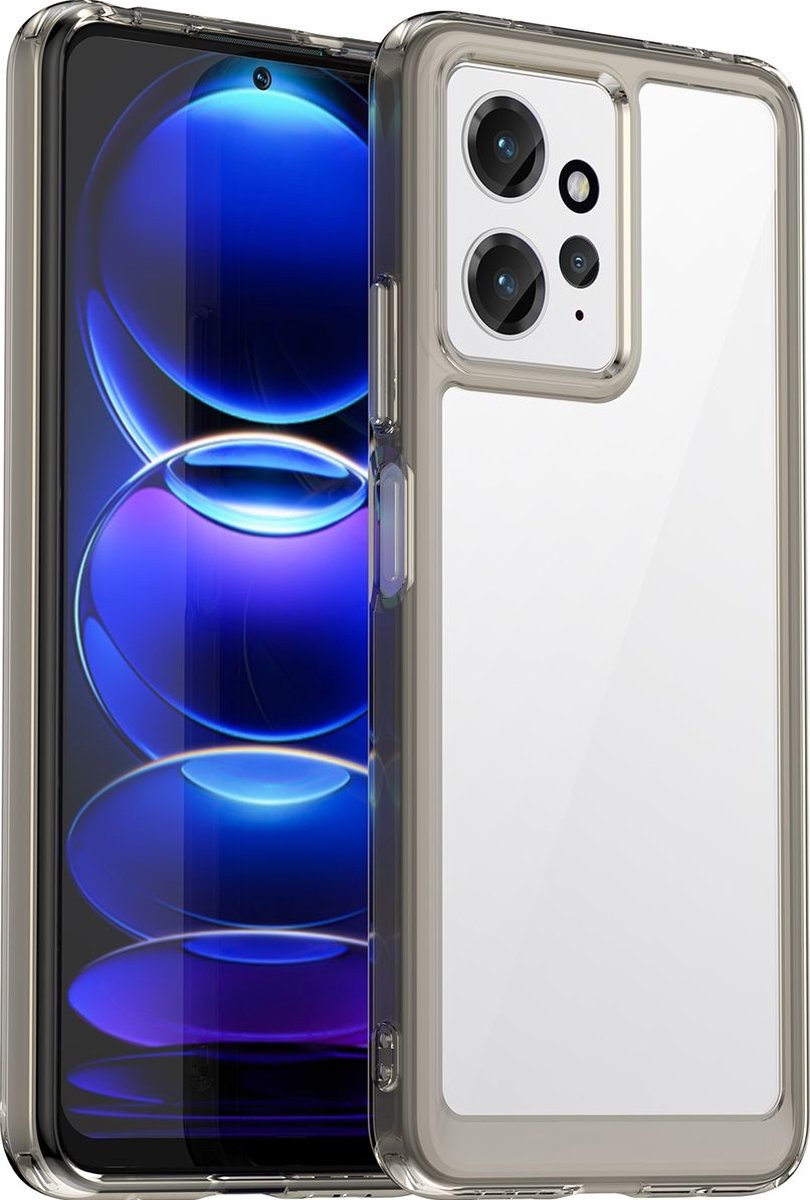 Mobigear Hoesje geschikt voor Xiaomi Redmi Note 12 Telefoonhoesje Hardcase | Mobigear Crystal Backcover | Redmi Note 12 Case | Back Cover - Transparant / Grijs
