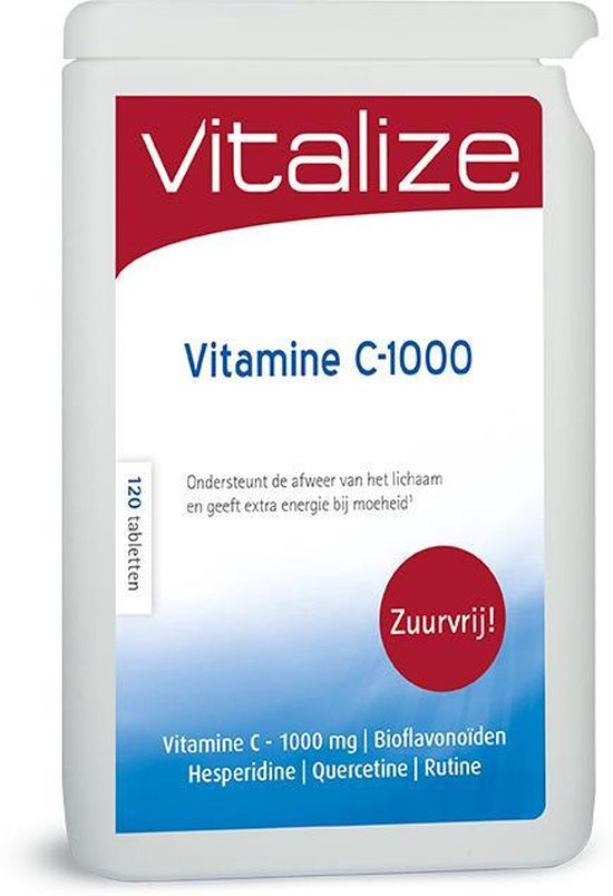 Vitalize Vitamine C 1000 mg Zuurvrij 120 tabletten Vitalize Vitamine C 1000 mg Zuurvrij 120 tabletten
